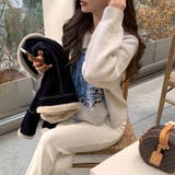 ロゴジャガードニットパーカー ロゴパーカー レオパード柄 | COCOMOMO | 詳細画像11