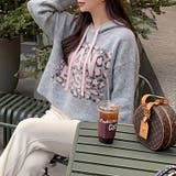 ロゴジャガードニットパーカー ロゴパーカー レオパード柄 | COCOMOMO | 詳細画像17