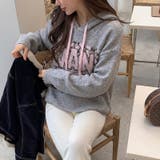 ロゴジャガードニットパーカー ロゴパーカー レオパード柄 | COCOMOMO | 詳細画像18