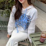 ロゴジャガードニットパーカー ロゴパーカー レオパード柄 | COCOMOMO | 詳細画像3