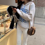 ロゴジャガードニットパーカー ロゴパーカー レオパード柄 | COCOMOMO | 詳細画像5