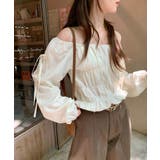 その日の気分で、オフショルにも。2wayオフショルブラウス オフショルダー | COCOMOMO | 詳細画像9