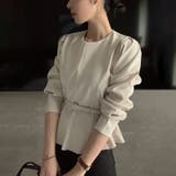 ベルト付きペプラムブラウス ブラウス ペプラムトップス | COCOMOMO | 詳細画像2