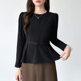 ベルト付きペプラムブラウス ブラウス ペプラムトップス | COCOMOMO | 詳細画像11 