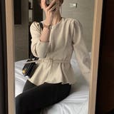 ベルト付きペプラムブラウス ブラウス ペプラムトップス | COCOMOMO | 詳細画像4