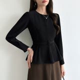 ベルト付きペプラムブラウス ブラウス ペプラムトップス | COCOMOMO | 詳細画像13 