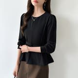 ベルト付きペプラムブラウス ブラウス ペプラムトップス | COCOMOMO | 詳細画像18 