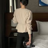 ベルト付きペプラムブラウス ブラウス ペプラムトップス | COCOMOMO | 詳細画像5