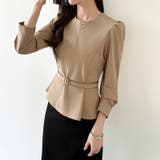 ベルト付きペプラムブラウス ブラウス ペプラムトップス | COCOMOMO | 詳細画像22 