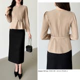 ベルト付きペプラムブラウス ブラウス ペプラムトップス | COCOMOMO | 詳細画像25 