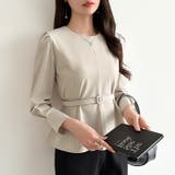 ベルト付きペプラムブラウス ブラウス ペプラムトップス | COCOMOMO | 詳細画像4 