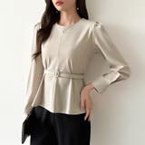 ベルト付きペプラムブラウス ブラウス ペプラムトップス | COCOMOMO | 詳細画像5 