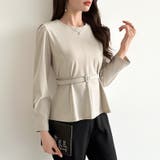 ベルト付きペプラムブラウス ブラウス ペプラムトップス | COCOMOMO | 詳細画像6 