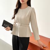 ベルト付きペプラムブラウス ブラウス ペプラムトップス | COCOMOMO | 詳細画像9 