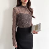 透け感を味方にする、レースシアートップス シアー ハイネック | COCOMOMO | 詳細画像14 