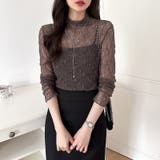 透け感を味方にする、レースシアートップス シアー ハイネック | COCOMOMO | 詳細画像19 
