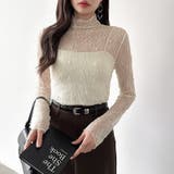 透け感を味方にする、レースシアートップス シアー ハイネック | COCOMOMO | 詳細画像25 