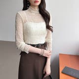 透け感を味方にする、レースシアートップス シアー ハイネック | COCOMOMO | 詳細画像29 