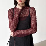 透け感を味方にする、レースシアートップス シアー ハイネック | COCOMOMO | 詳細画像30 