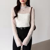 透け感を味方にする、レースシアートップス シアー ハイネック | COCOMOMO | 詳細画像4 