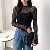 透け感を味方にする、レースシアートップス シアー ハイネック | COCOMOMO | 詳細画像46 