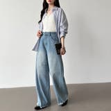 シルエットで魅せるカーブバレルデニム デニムパンツ カーブパンツ | COCOMOMO | 詳細画像14 