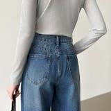 シルエットで魅せるカーブバレルデニム デニムパンツ カーブパンツ | COCOMOMO | 詳細画像5 