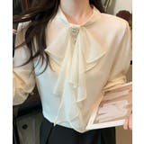 1枚で華やぐビジュー付きブラウス フリルブラウス ボウタイ | COCOMOMO | 詳細画像10 