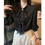 1枚で華やぐビジュー付きブラウス フリルブラウス ボウタイ | COCOMOMO | 詳細画像14 