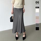 ダークグレー | 艶と落ち感でオンオフ映える。サテンマーメイドスカート サテンスカート マーメイド… | COCOMOMO