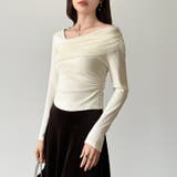 気分で変える2wayデザイン。チュールドレープトップス ワンショルトップス アシ… | COCOMOMO | 詳細画像18 