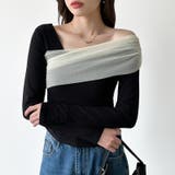 気分で変える2wayデザイン。チュールドレープトップス ワンショルトップス アシ… | COCOMOMO | 詳細画像2 