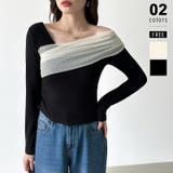 ブラック | 気分で変える2wayデザイン。チュールドレープトップス ワンショルトップス アシ… | COCOMOMO