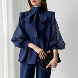 華やぎシフォン袖の美脚パンツスーツ セットアップ セレモニー | COCOMOMO | 詳細画像31 