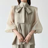 華やぎシフォン袖の美脚パンツスーツ セットアップ セレモニー | COCOMOMO | 詳細画像7 