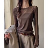 透けすぎない大人シアー。胸元切替シアートップス シアー トップス | COCOMOMO | 詳細画像10 