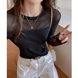 透けすぎない大人シアー。胸元切替シアートップス シアー トップス | COCOMOMO | 詳細画像14 