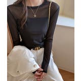 透けすぎない大人シアー。胸元切替シアートップス シアー トップス | COCOMOMO | 詳細画像16 