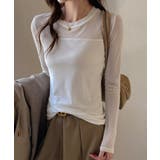 透けすぎない大人シアー。胸元切替シアートップス シアー トップス | COCOMOMO | 詳細画像5 