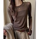 透けすぎない大人シアー。胸元切替シアートップス シアー トップス | COCOMOMO | 詳細画像7 