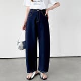 体型カバーして、旬のシルエット。 デニムカーブパンツ ストレッチデニム | COCOMOMO | 詳細画像14