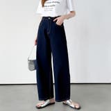 体型カバーして、旬のシルエット。 デニムカーブパンツ ストレッチデニム | COCOMOMO | 詳細画像19