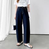 体型カバーして、旬のシルエット。 デニムカーブパンツ ストレッチデニム | COCOMOMO | 詳細画像22
