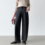 体型カバーして、旬のシルエット。 デニムカーブパンツ ストレッチデニム | COCOMOMO | 詳細画像26