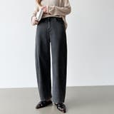 体型カバーして、旬のシルエット。 デニムカーブパンツ ストレッチデニム | COCOMOMO | 詳細画像31