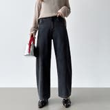 体型カバーして、旬のシルエット。 デニムカーブパンツ ストレッチデニム | COCOMOMO | 詳細画像34