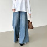 穿くだけで今っぽい、クロスウエストワイドデニム デニムパンツ フリンジ | COCOMOMO | 詳細画像12