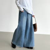 穿くだけで今っぽい、クロスウエストワイドデニム デニムパンツ フリンジ | COCOMOMO | 詳細画像14