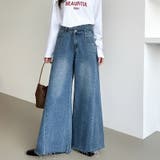 穿くだけで今っぽい、クロスウエストワイドデニム デニムパンツ フリンジ | COCOMOMO | 詳細画像18