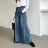 穿くだけで今っぽい、クロスウエストワイドデニム デニムパンツ フリンジ | COCOMOMO | 詳細画像19